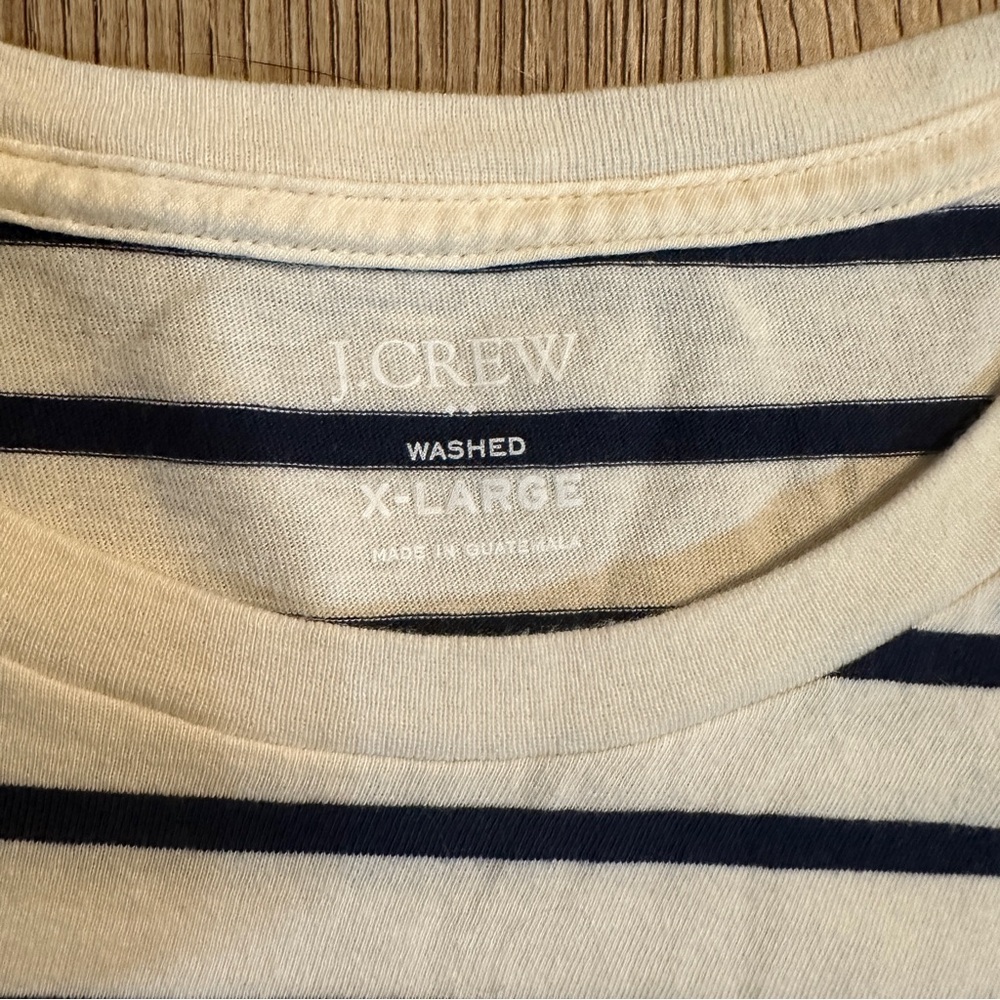 J. Crew Factory Men’s Striped Cotton Jersey Long Sleeve Crewneck Shirt Size XL - Picture 4 of 4